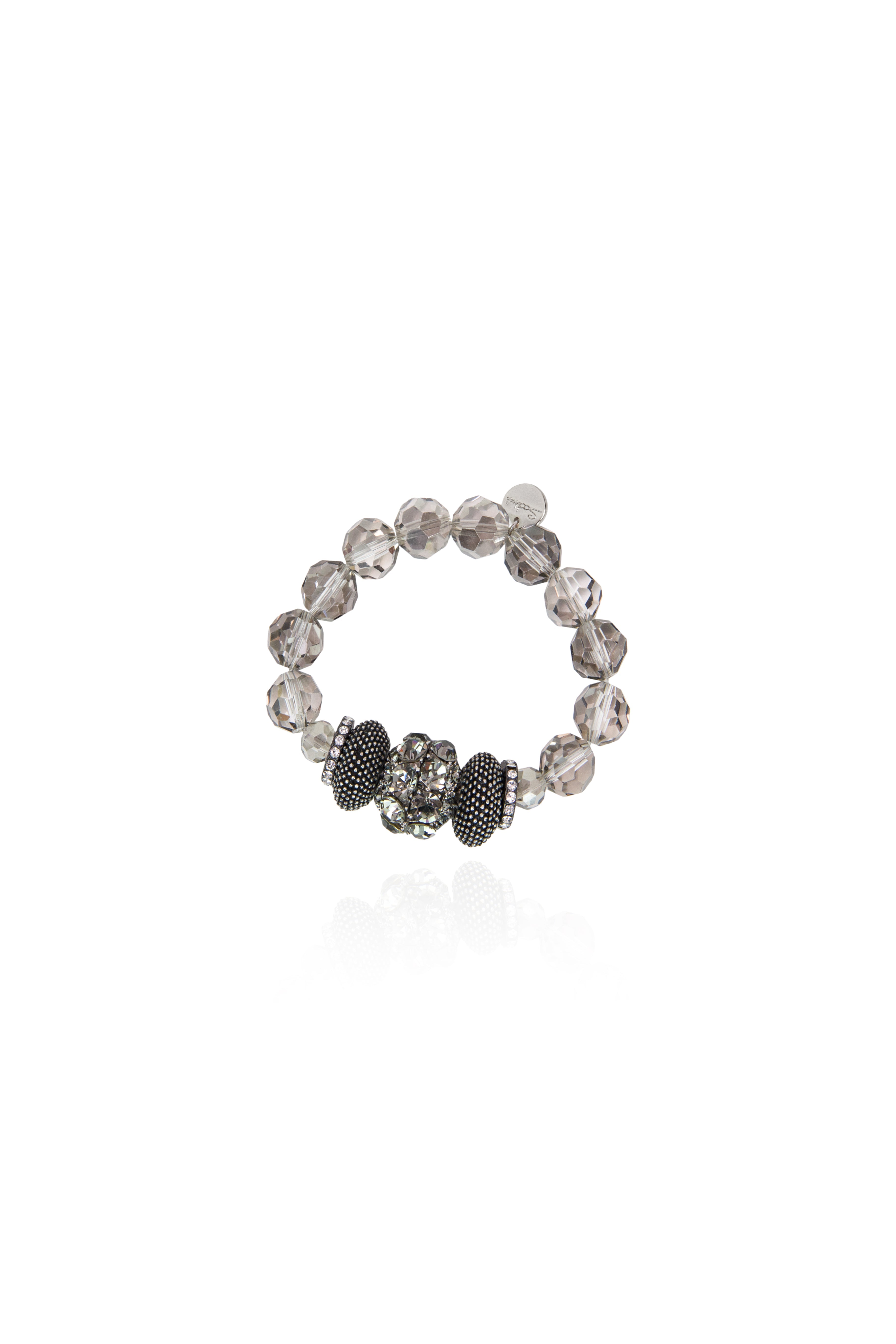 Bracciale elastico maxi boule Queen of  the Disco - Grigio - Sodini Bijoux