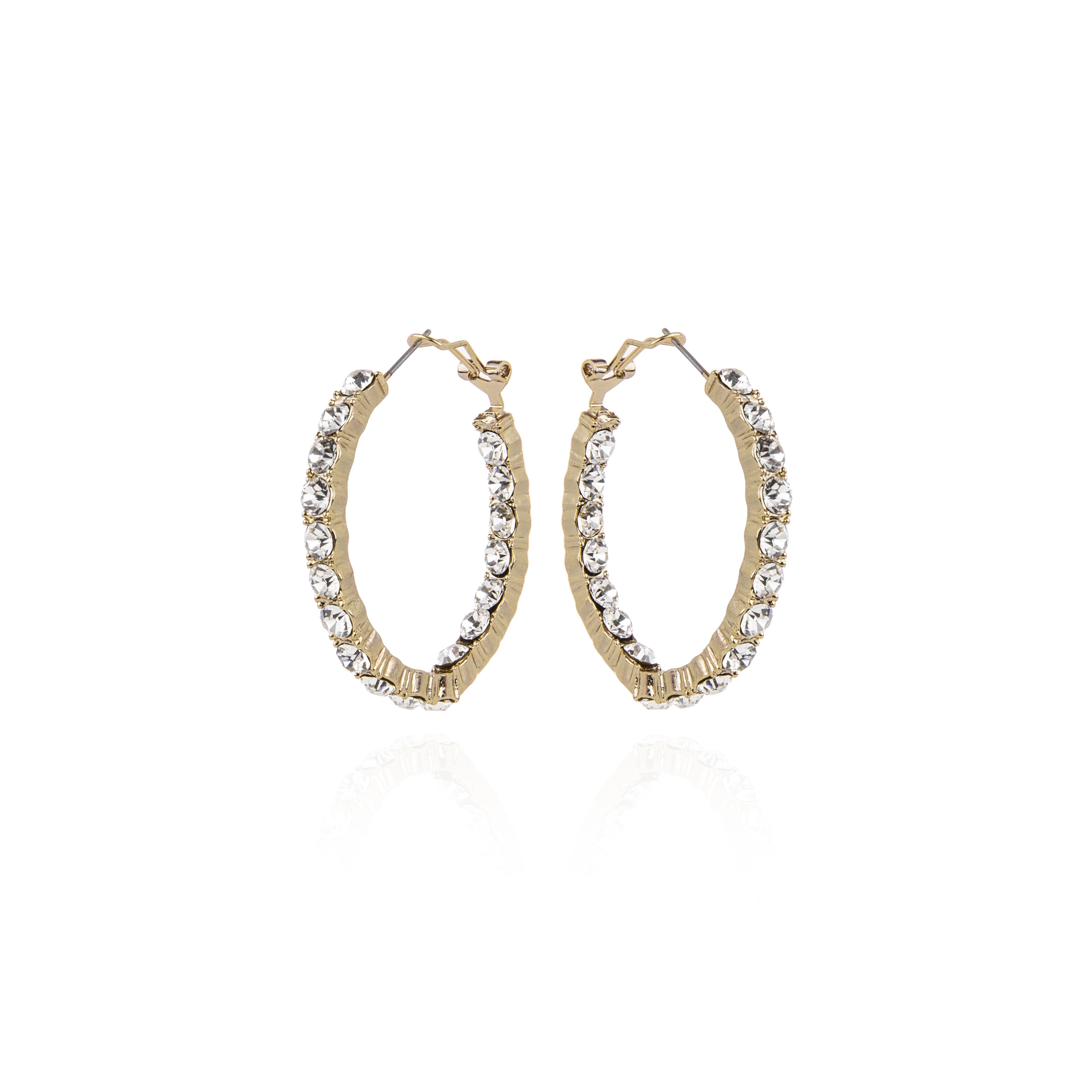 Orecchini creole e cristalli Queen of t he Disco - Bianco - Sodini Bijoux