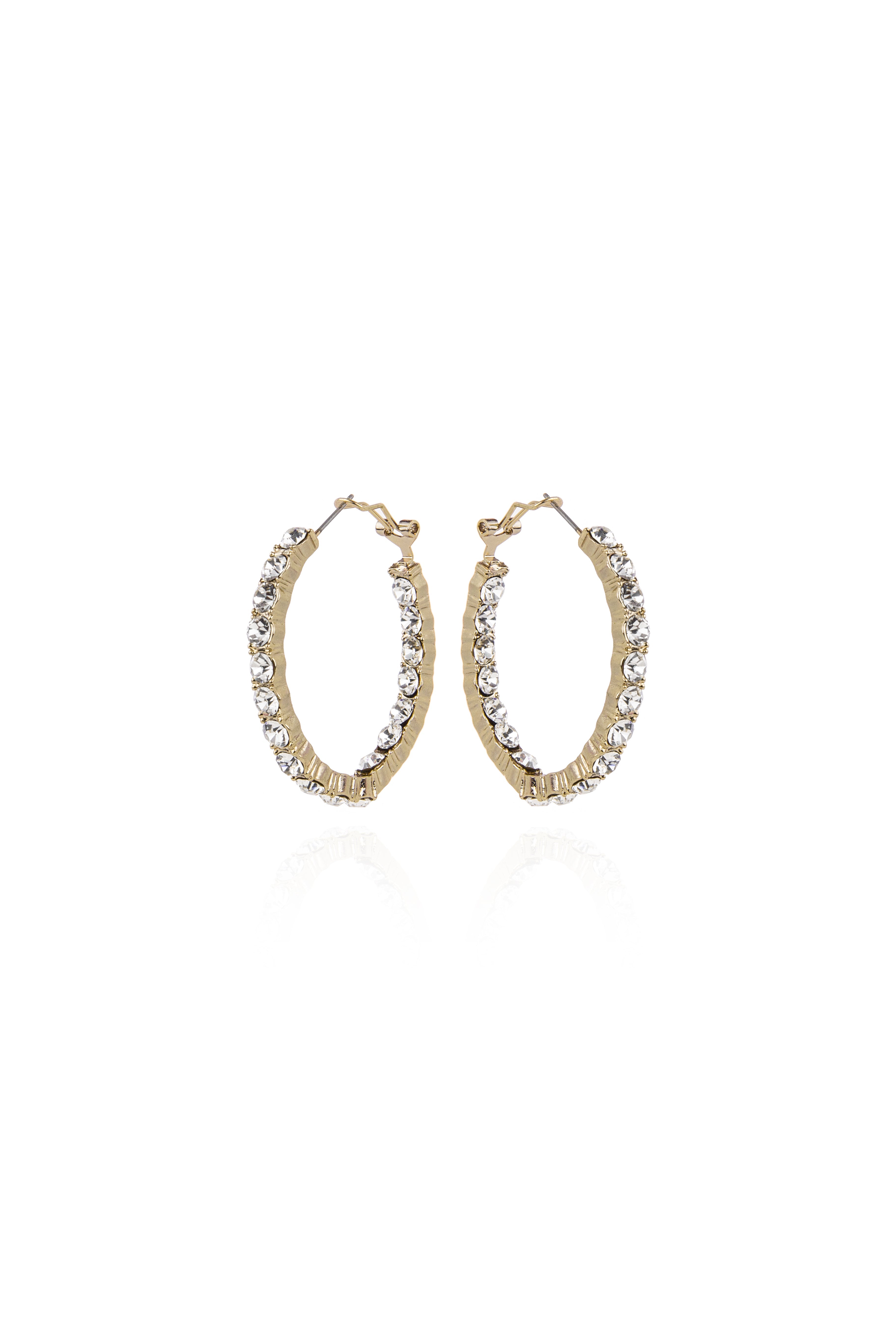 Orecchini creole e cristalli Queen of t he Disco - Bianco - Sodini Bijoux