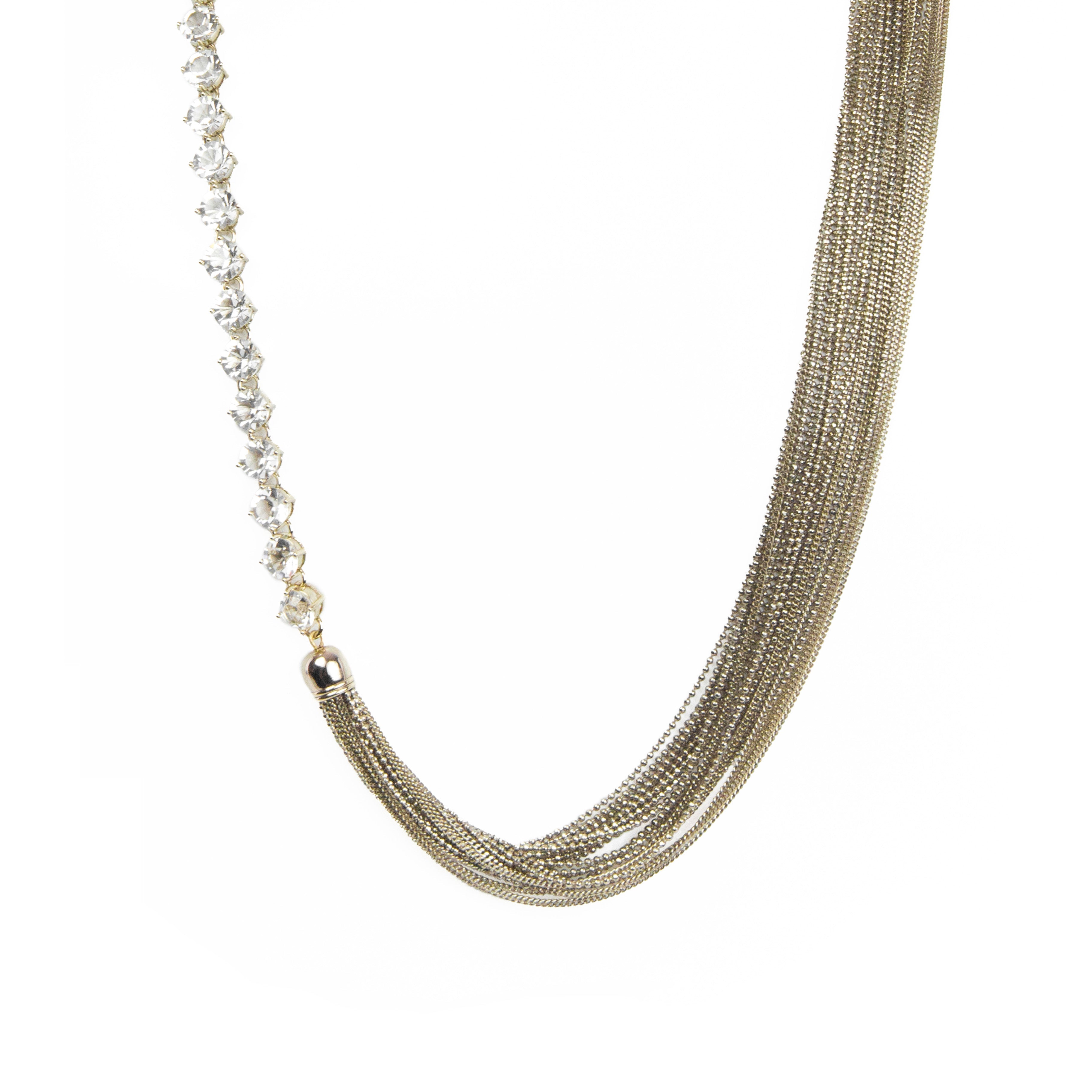 Lunga collana con cristalli Queen of th e Disco - Bianco - Sodini Bijoux