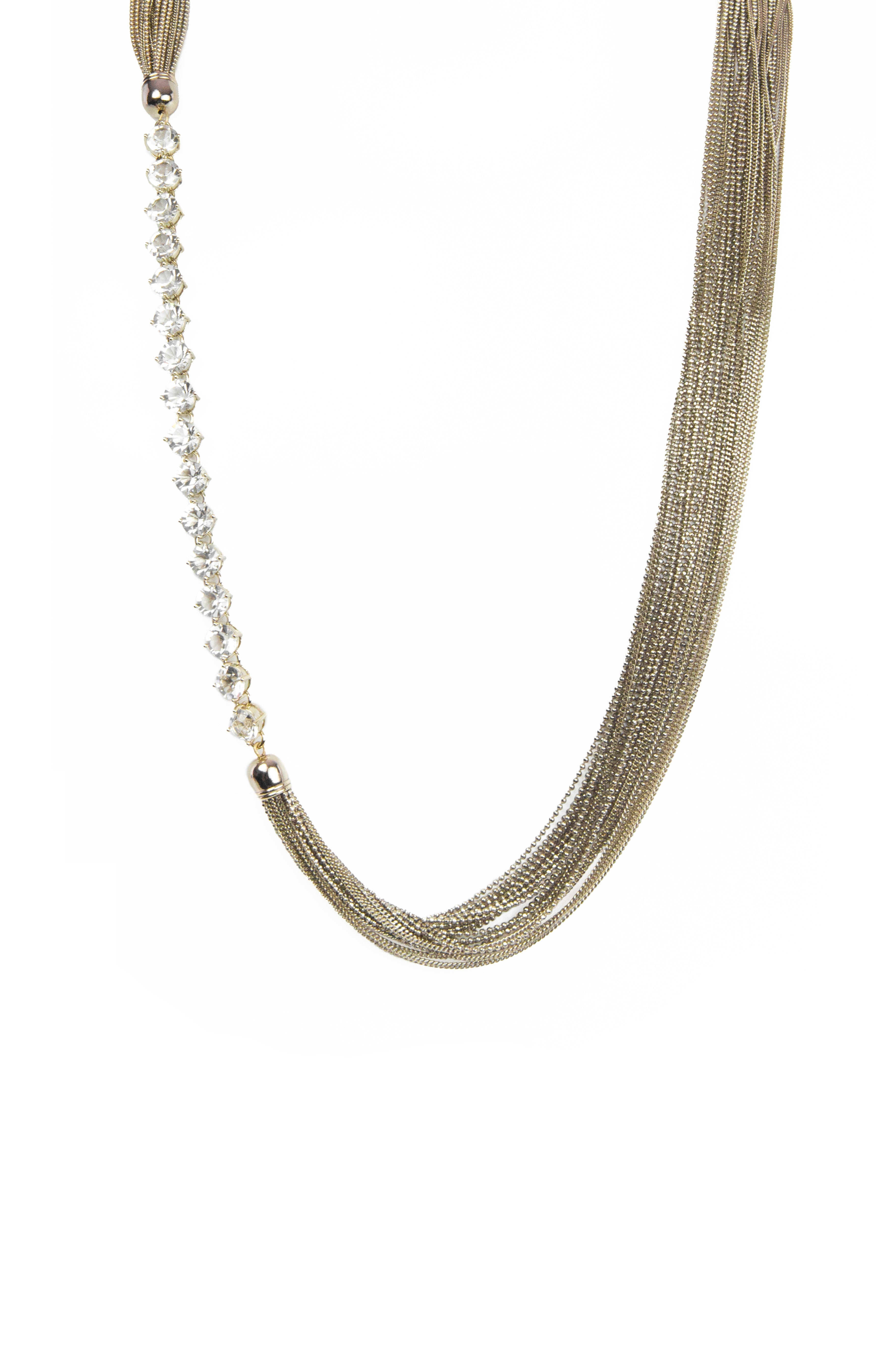 Lunga collana con cristalli Queen of th e Disco - Bianco - Sodini Bijoux