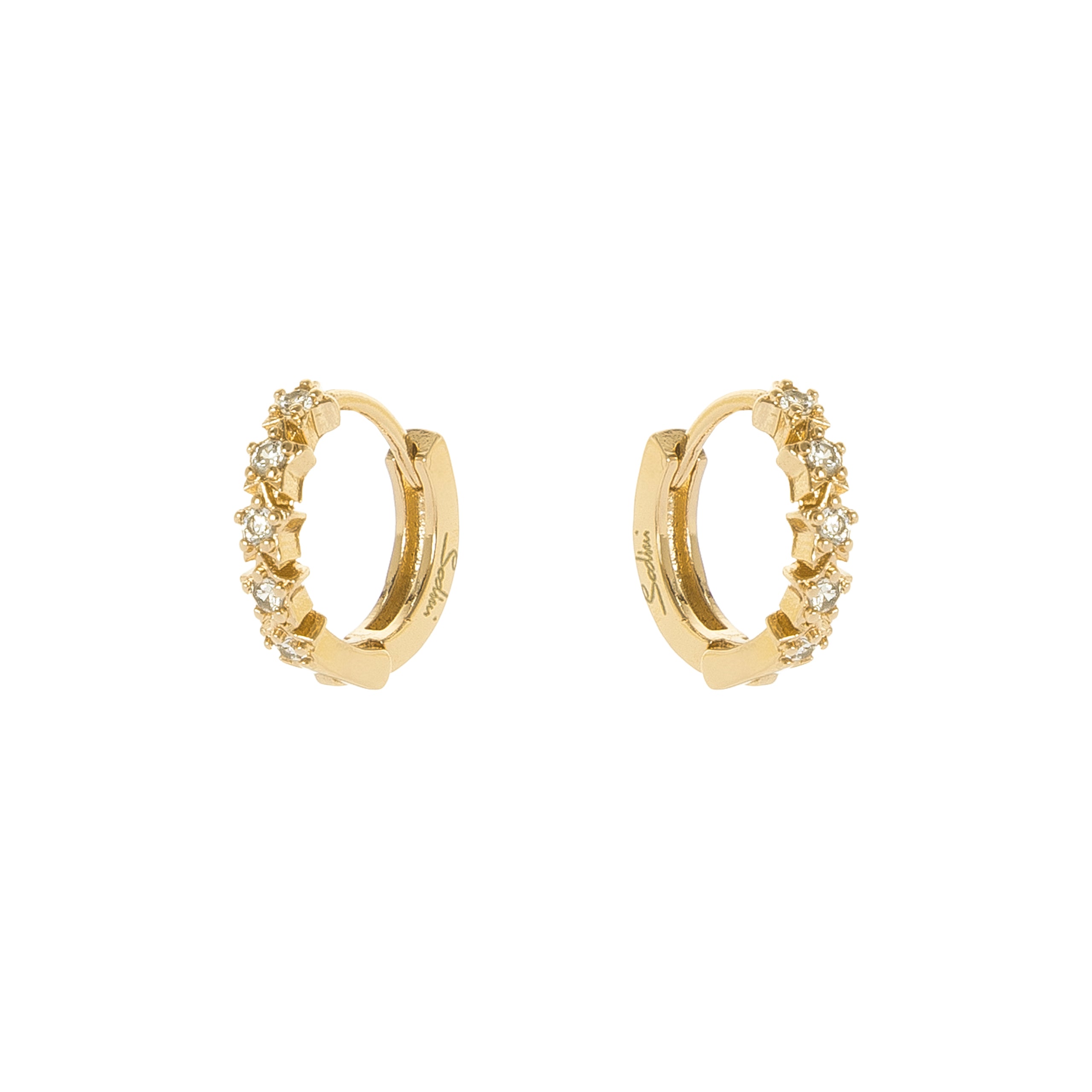 CERSLIMO Orecchini A Cerchio Pendenti In Argento 925 Placcato Oro 14k, Piccoli Geometrici Minimal, Diametro 9 Mm, Antiallergici