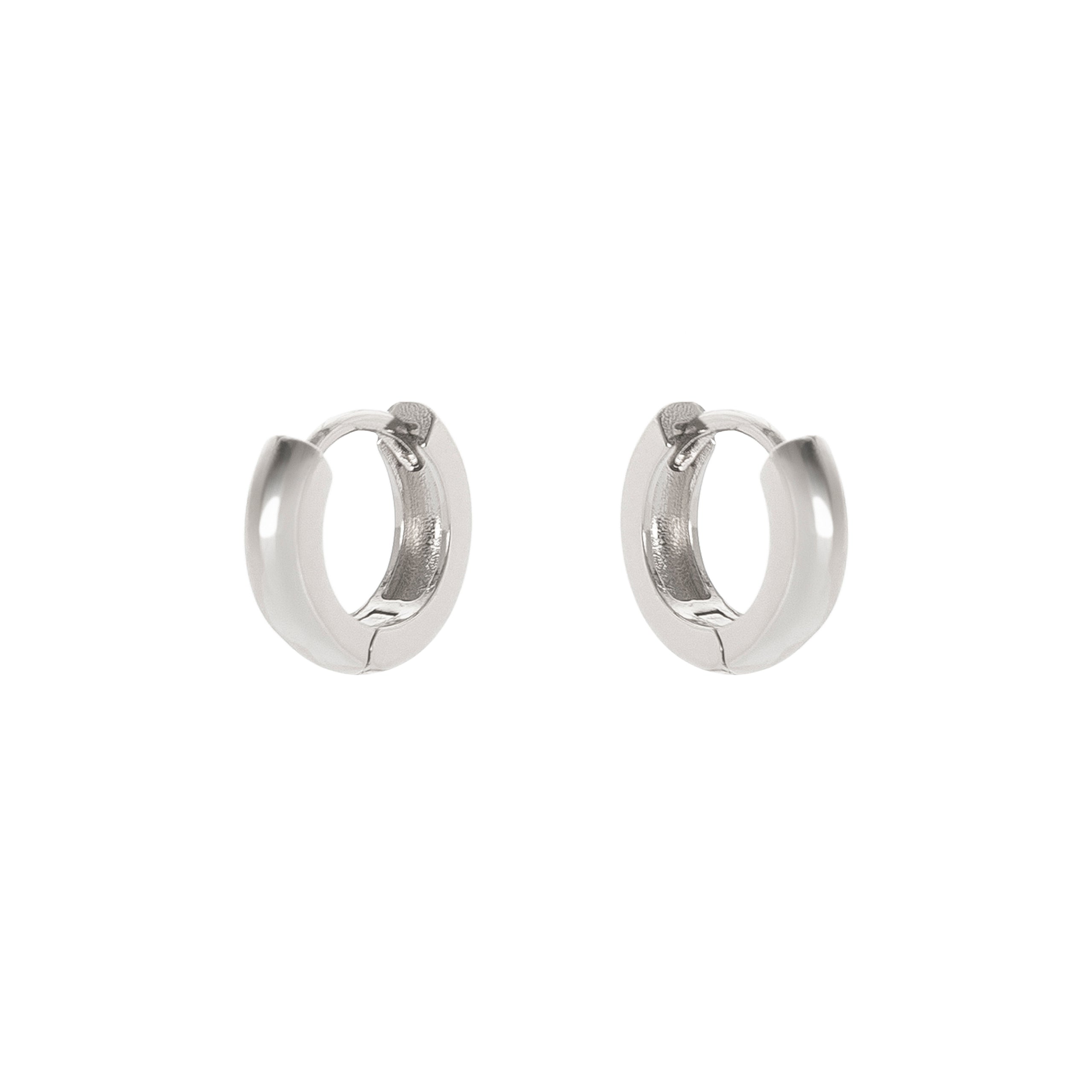 Small semi round hoop earrings Malibù - Silver - Sodini Bijoux
