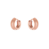 Piccoli orecchini a cerchio e granuli Malibù - Oro rosa - Sodini Bijoux
