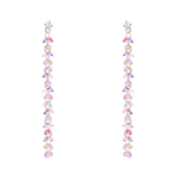 Earrings with a thread of zirconia Kristall - Purple - Sodini Bijoux