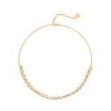 Short necklace with a string of zirconias Crystalline - Gold and white - Sodini Bijoux