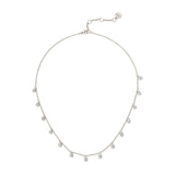 Short necklace with dangling zirconias Crystalline - Rhodium and white - Sodini Bijoux
