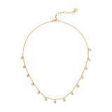 Short necklace with dangling zirconias Crystalline - Gold and white - Sodini Bijoux