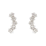 Arch-shaped earrings Crystalline - Rhodium and white - Sodini Bijoux