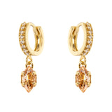 Orecchini cerchietto e pendente Crystalline - Oro e giallo - Sodini Bijoux