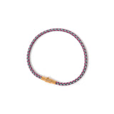 Metal cord bracelet and small cylinder Remind me - Blue and Fucsia - Sodini Bijoux