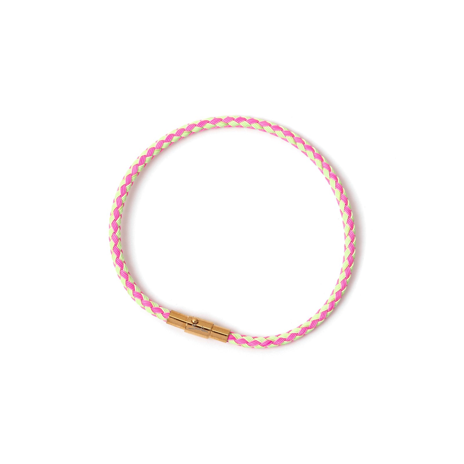 Bracciale in cordino metallico e cilindretto Remind me - Fucsia e verde - Sodini Bijoux