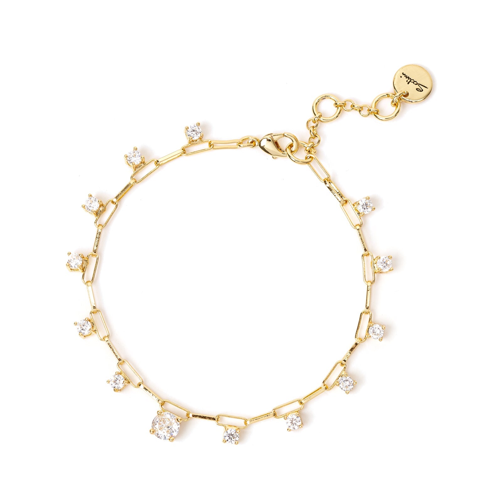 Bracciale catena forzatina e zirconi Ishtar - Oro e bianco - Sodini Bijoux