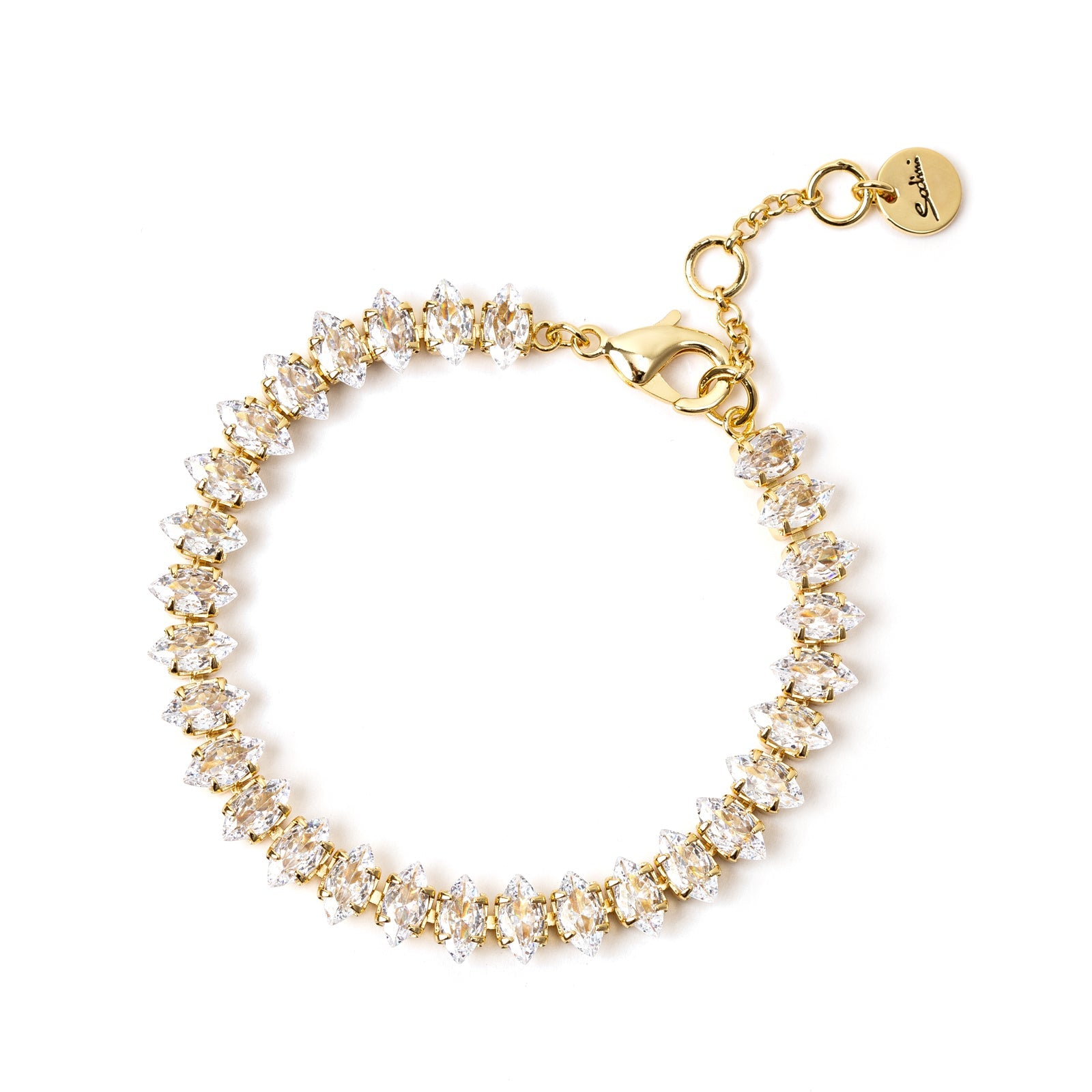 Bracciale di zirconi navette Ishtar - Oro e bianco - Sodini Bijoux