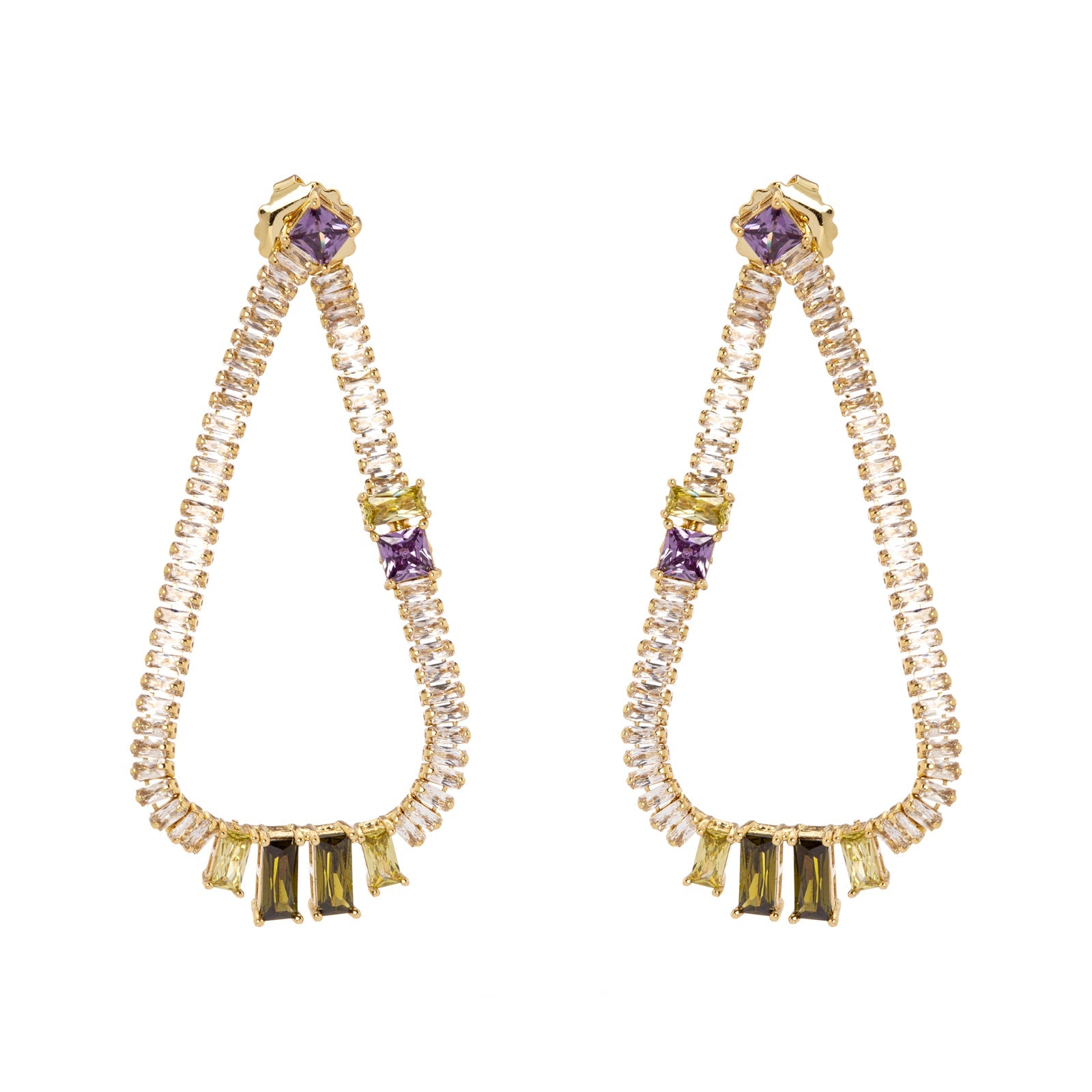Orecchini a goccia cava Ishtar - Multicolor - Sodini Bijoux