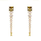 Orecchini filo di zirconi navette Ishtar - Multicolor - Sodini Bijoux