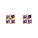 Orecchini fiore quadrato Ishtar - Viola - Sodini Bijoux