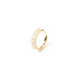 Ring with line of navette zirconias Ishtar - Gold and white - Sodini Bijoux