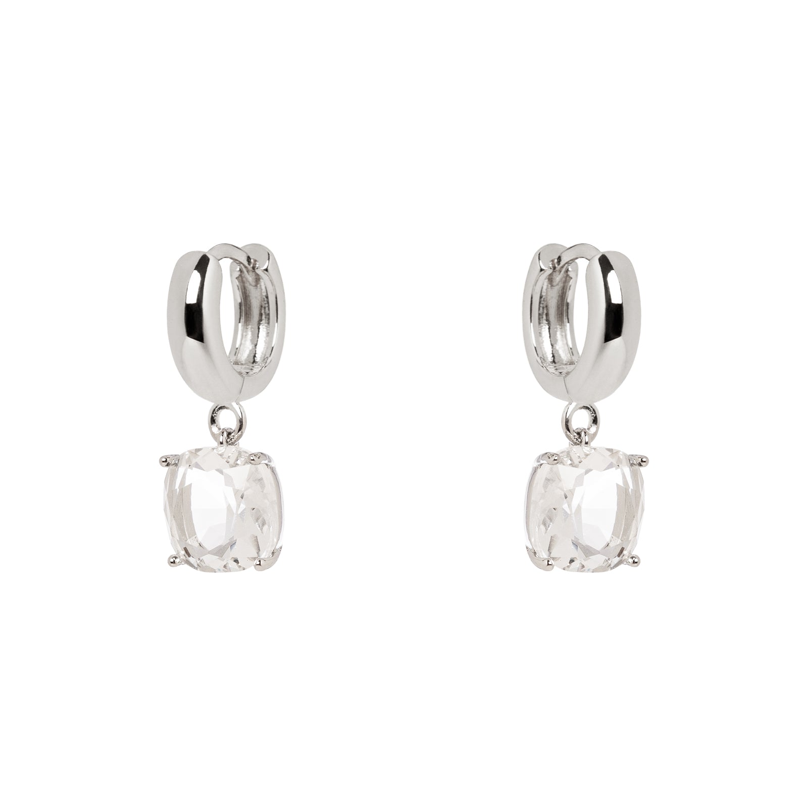 Orecchini cerchietto e pendente Mademoiselle - Bianco - Sodini Bijoux