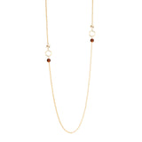 Collana lunga esagoni e cristalli Cxx - Champagne - Sodini Bijoux