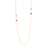 Collana lunga esagoni e cristalli Cxx - Fucsia - Sodini Bijoux