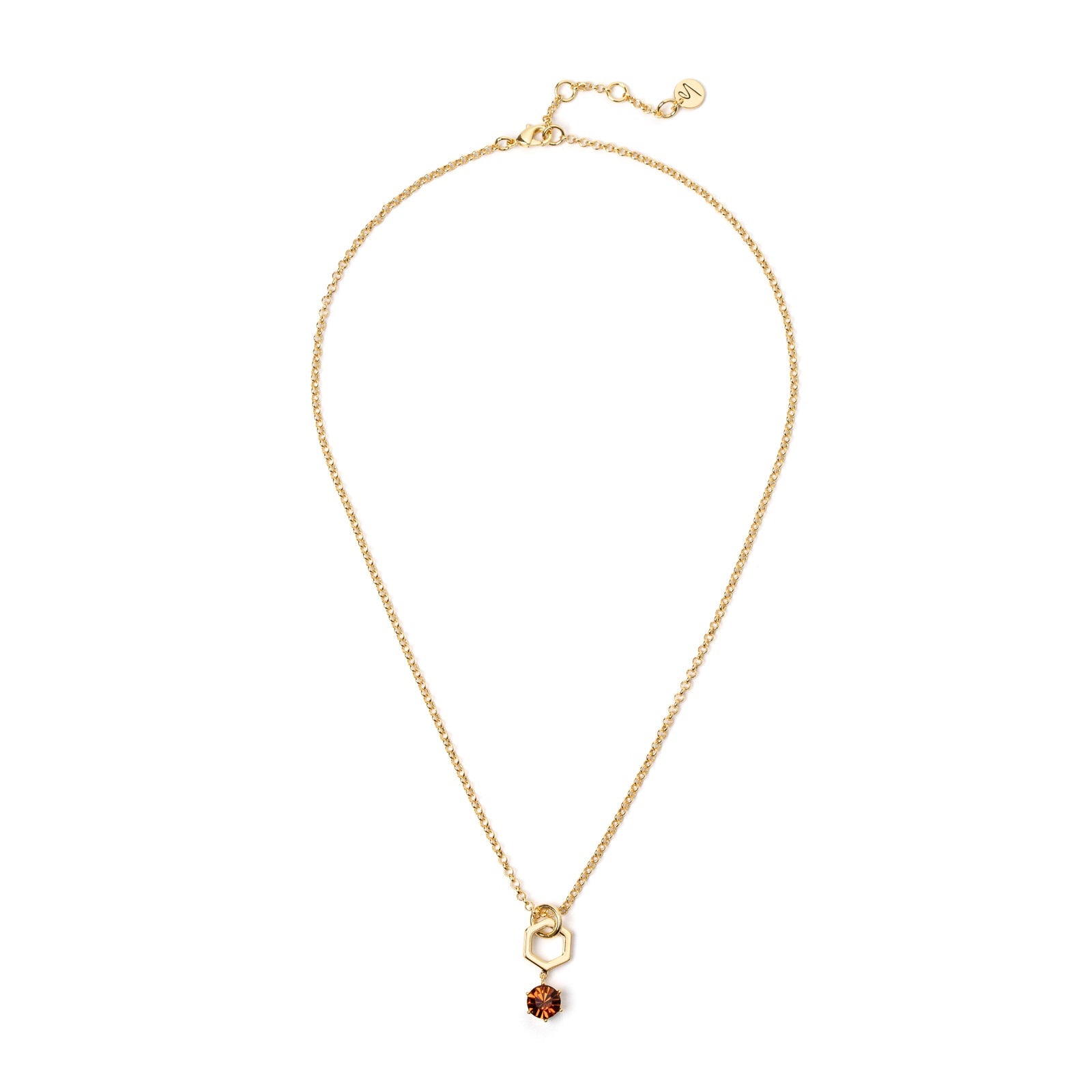 Collana corta catena e pendente Cxx - Champagne - Sodini Bijoux