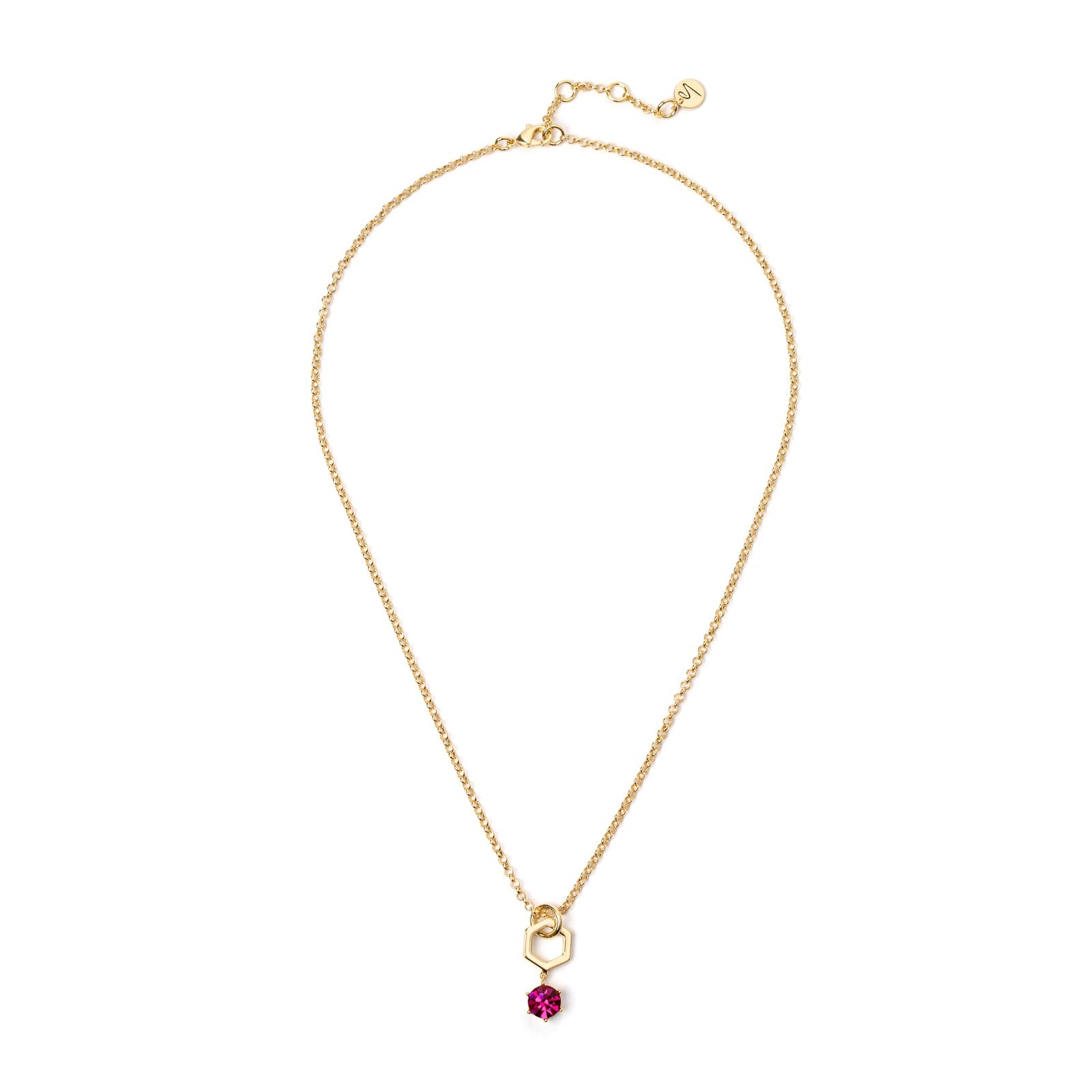 Collana corta catena e pendente Cxx - Fucsia - Sodini Bijoux