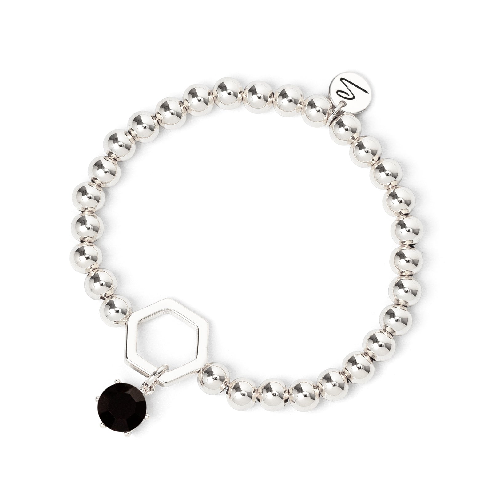 Bracciale elastico sfere e pendente Cxx - Nero - Sodini Bijoux