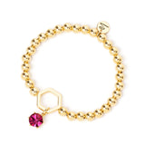 Bracciale elastico sfere e pendente Cxx - Fucsia - Sodini Bijoux