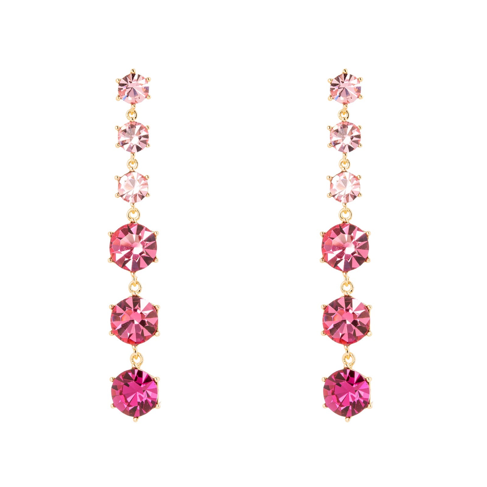 Orecchini a sei cristalli Cxx - Fucsia - Sodini Bijoux