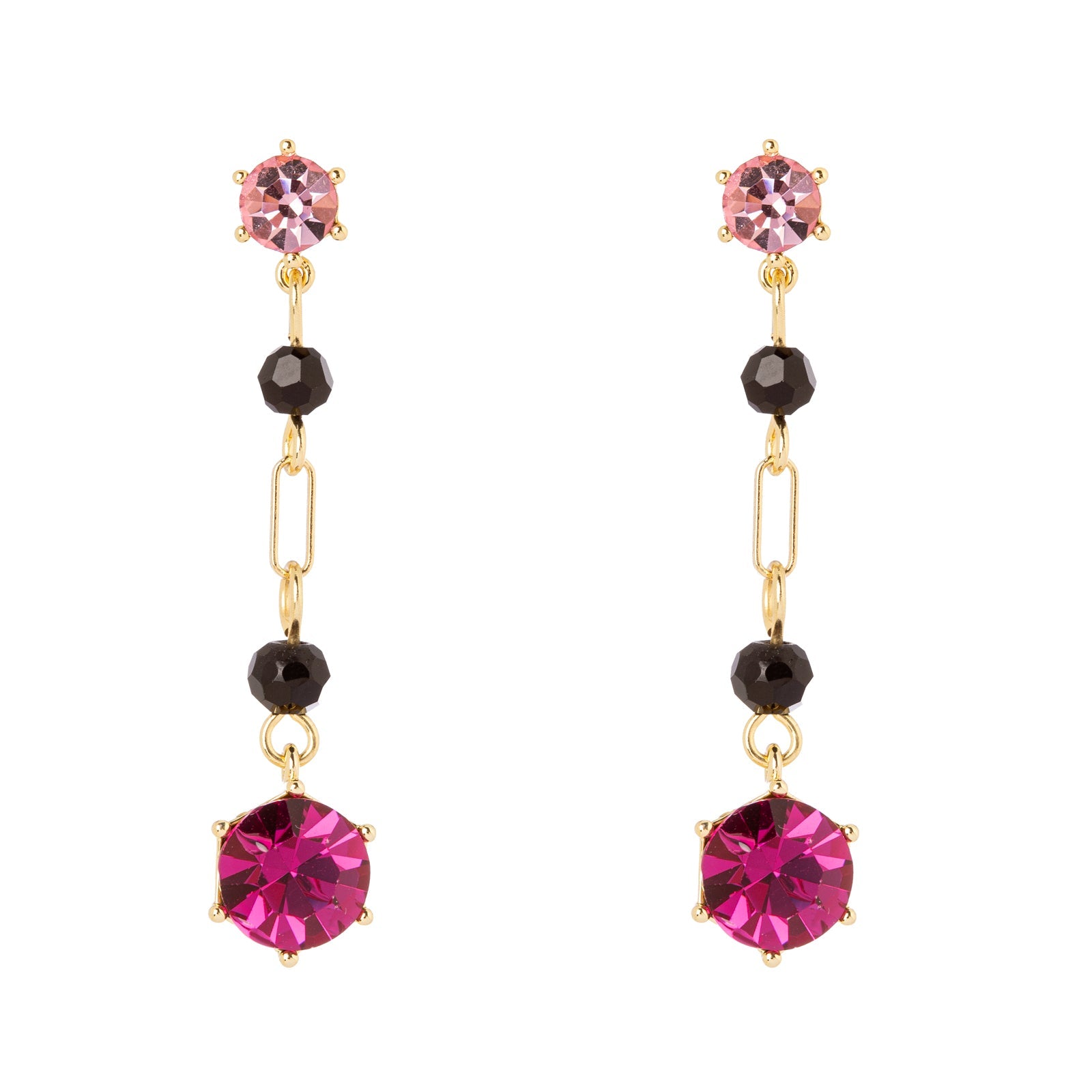 Orecchini perline e cristalli Cxx - Fucsia - Sodini Bijoux