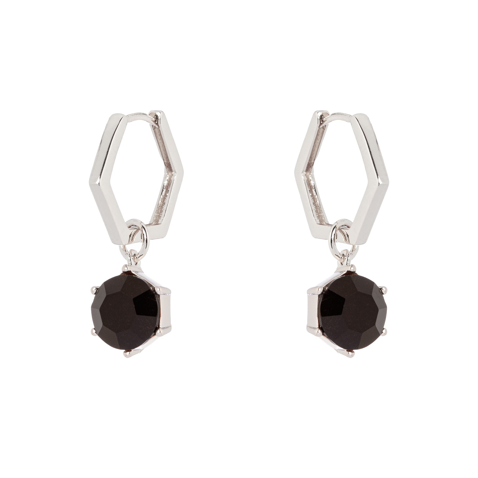 Orecchini esagono e pendente Cxx - Nero - Sodini Bijoux