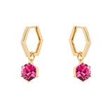 Orecchini esagono e pendente Cxx - Fucsia - Sodini Bijoux