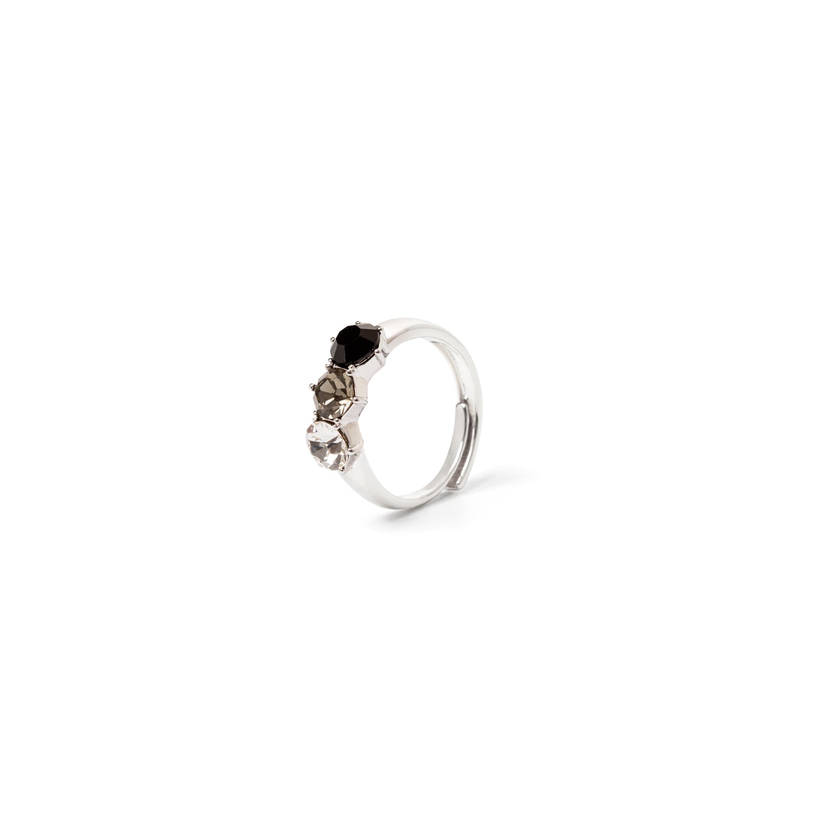 Anello a tre cristalli Cxx - Nero - Sodini Bijoux