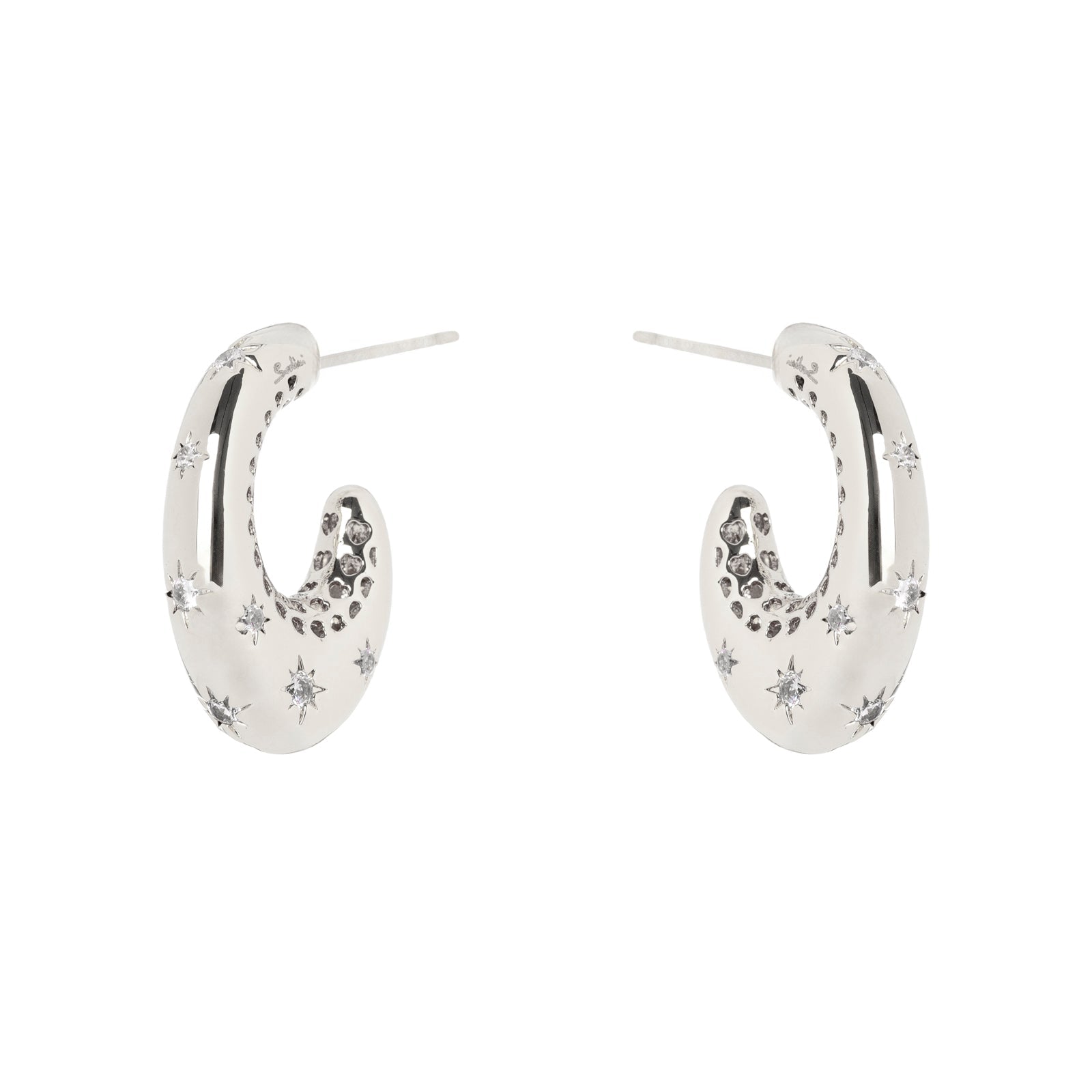 Orecchini a cerchietto affusolato Aldebaran - Argento - Sodini Bijoux