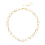 Choker with crystals and cabochon Ninfa - White - Sodini Bijoux
