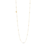 Long necklace chain, crystals and cabochon Ninfa - White - Sodini Bijoux