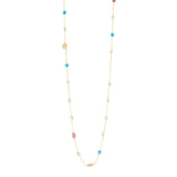 Long necklace chain, crystals and cabochon Ninfa - Multicolor - Sodini Bijoux
