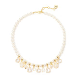 Choker with pearls and pendants Ninfa - White - Sodini Bijoux