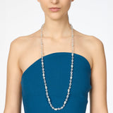 Long necklace crystals and cabochon Ninfa - White - Sodini Bijoux