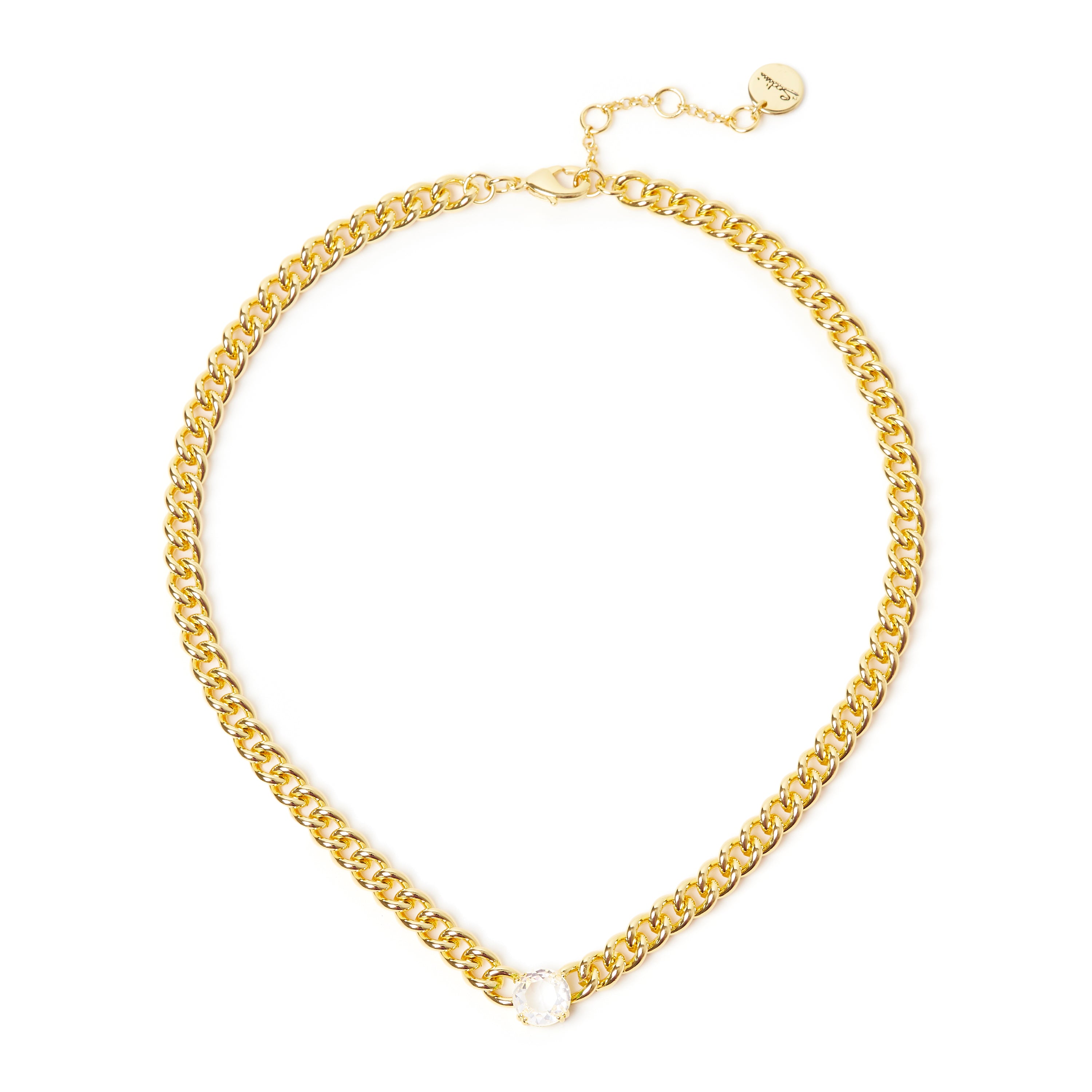 Girocollo groumette e cristallo tondo Ninfa - Bianco - Sodini Bijoux