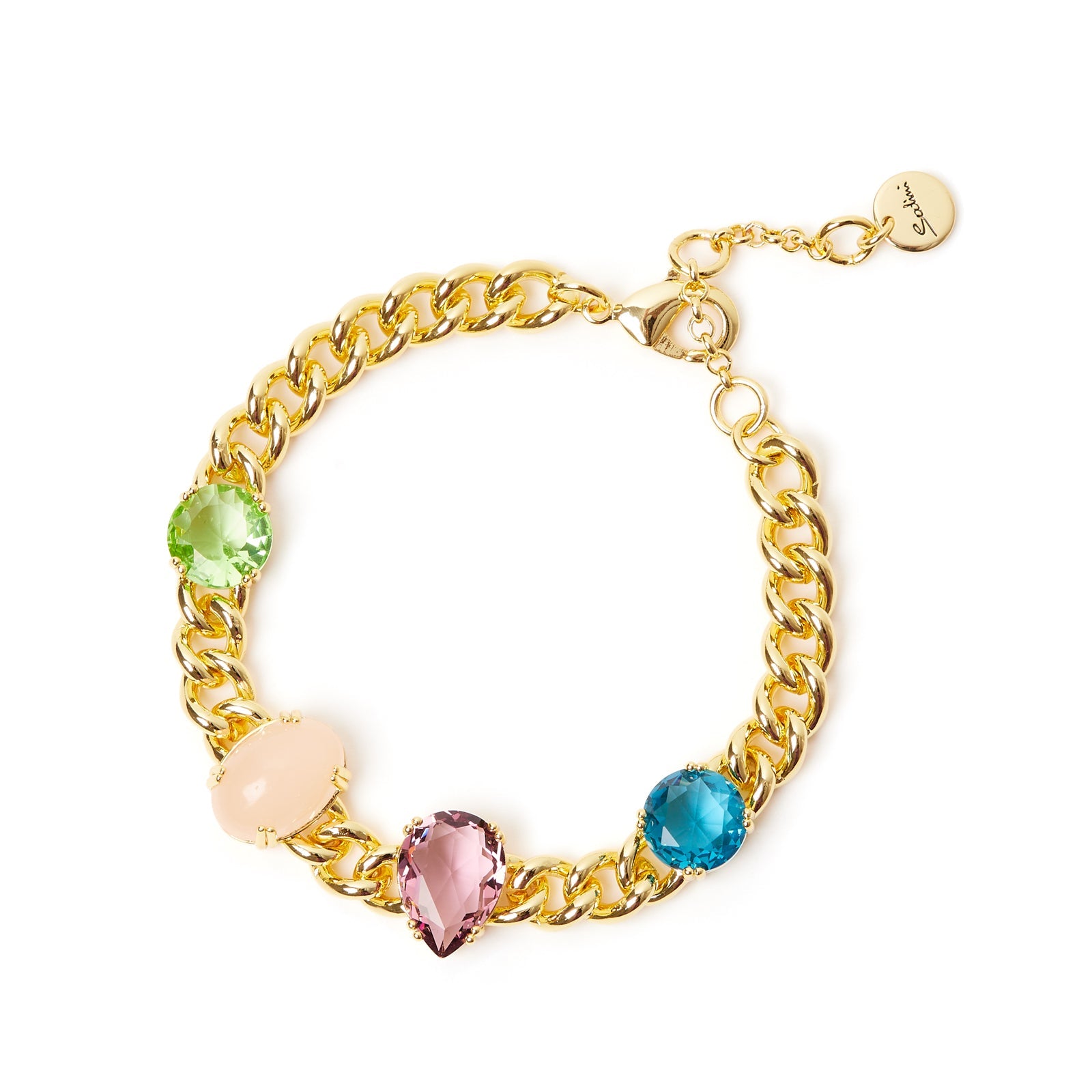 Bracciale groumette cristalli e cabochon Ninfa - Multicolor - Sodini Bijoux
