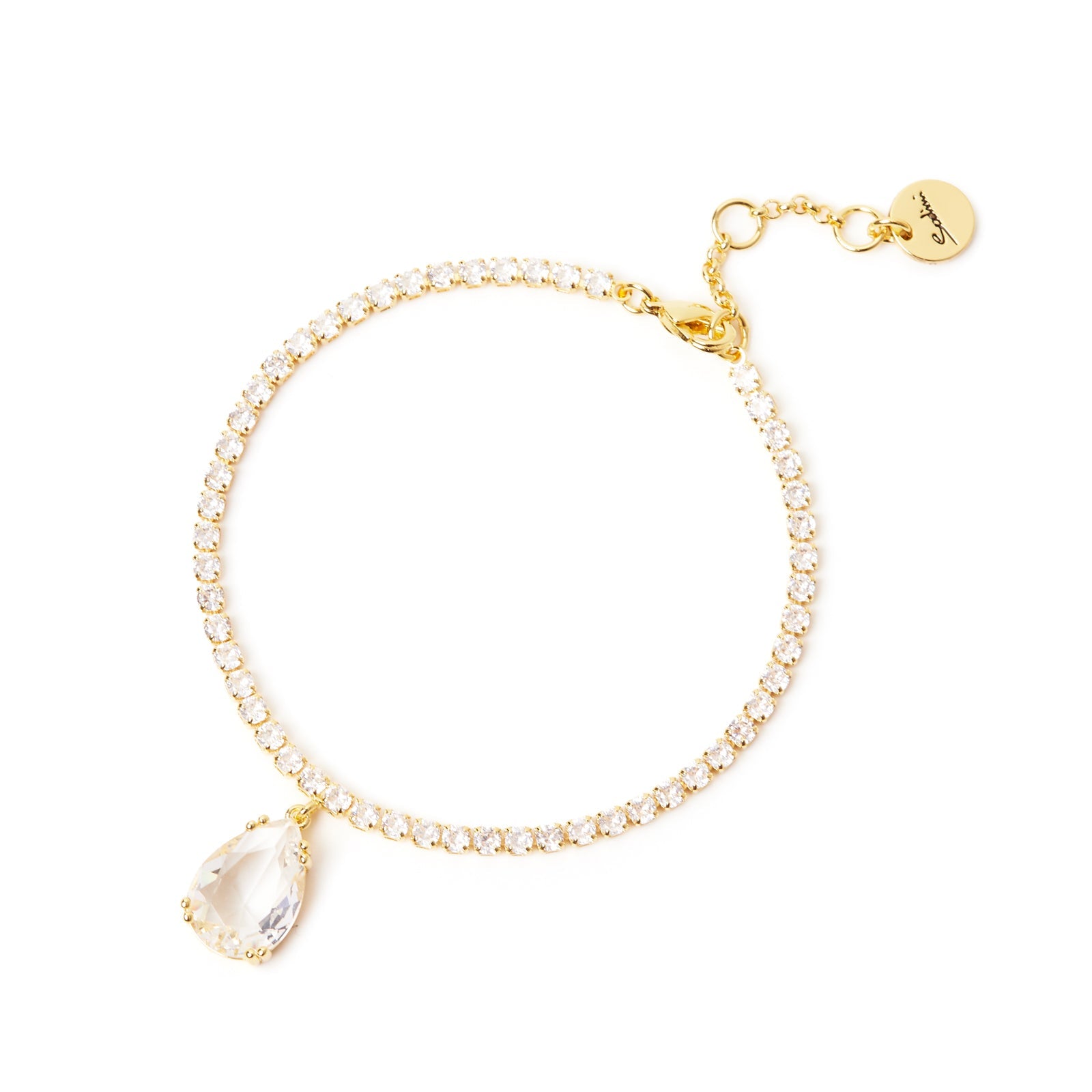 Bracciale cristalli tondi e goccia Ninfa - Bianco - Sodini Bijoux