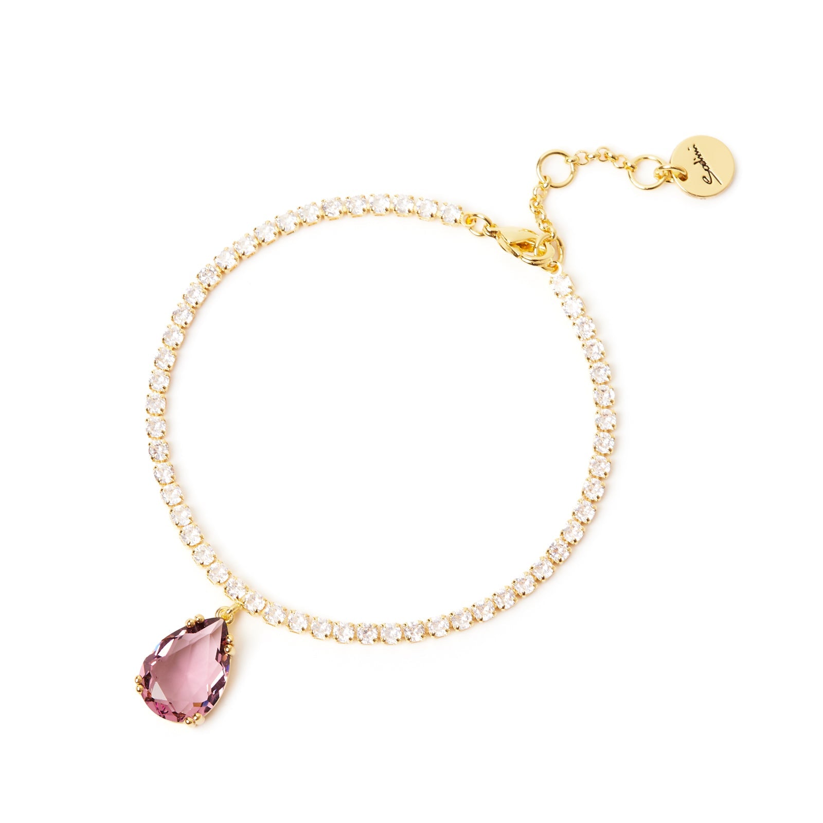 Bracciale cristalli tondi e goccia Ninfa - Viola - Sodini Bijoux