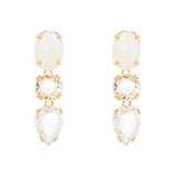 Orecchini cabochon e cristalli pendenti Ninfa - Bianco - Sodini Bijoux