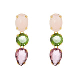Earrings with cabochon and crystals pendants Ninfa - Multicolor - Sodini Bijoux