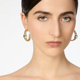 Orecchini cerchio groumette e cristallo Ninfa - Verde - Sodini Bijoux