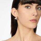 Orecchini cluster cristalli e perla Ninfa - Bianco - Sodini Bijoux