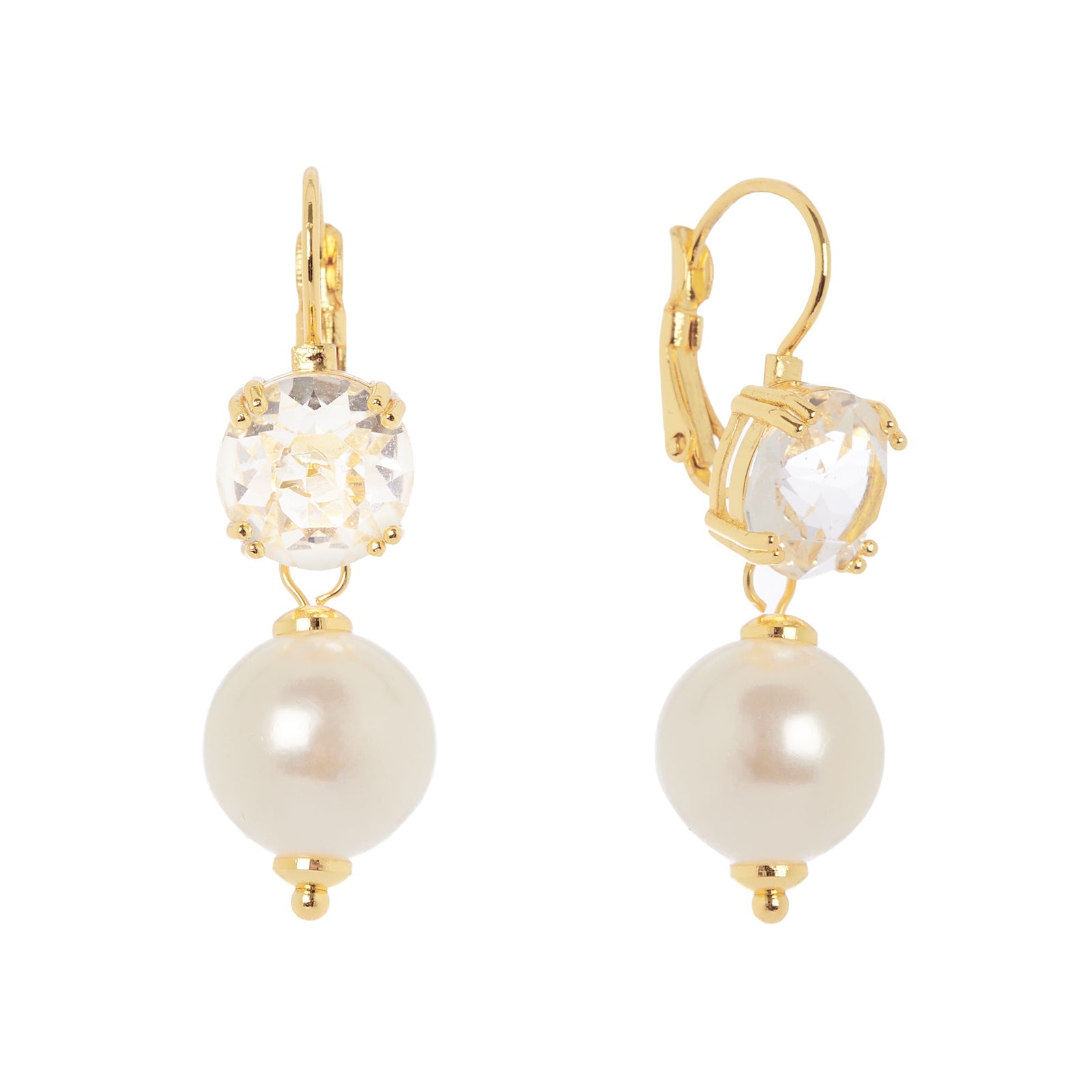 Orecchini monachella perla cristallo Ninfa - Bianco - Sodini Bijoux