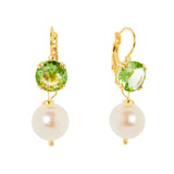 Orecchini monachella perla cristallo Ninfa - Verde - Sodini Bijoux